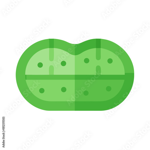 Stylized green sea sponge graphic against a black background, cleaning and hygiene concept