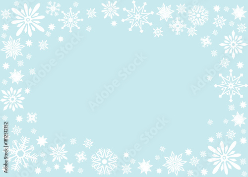 Winter Snowflake Border Background