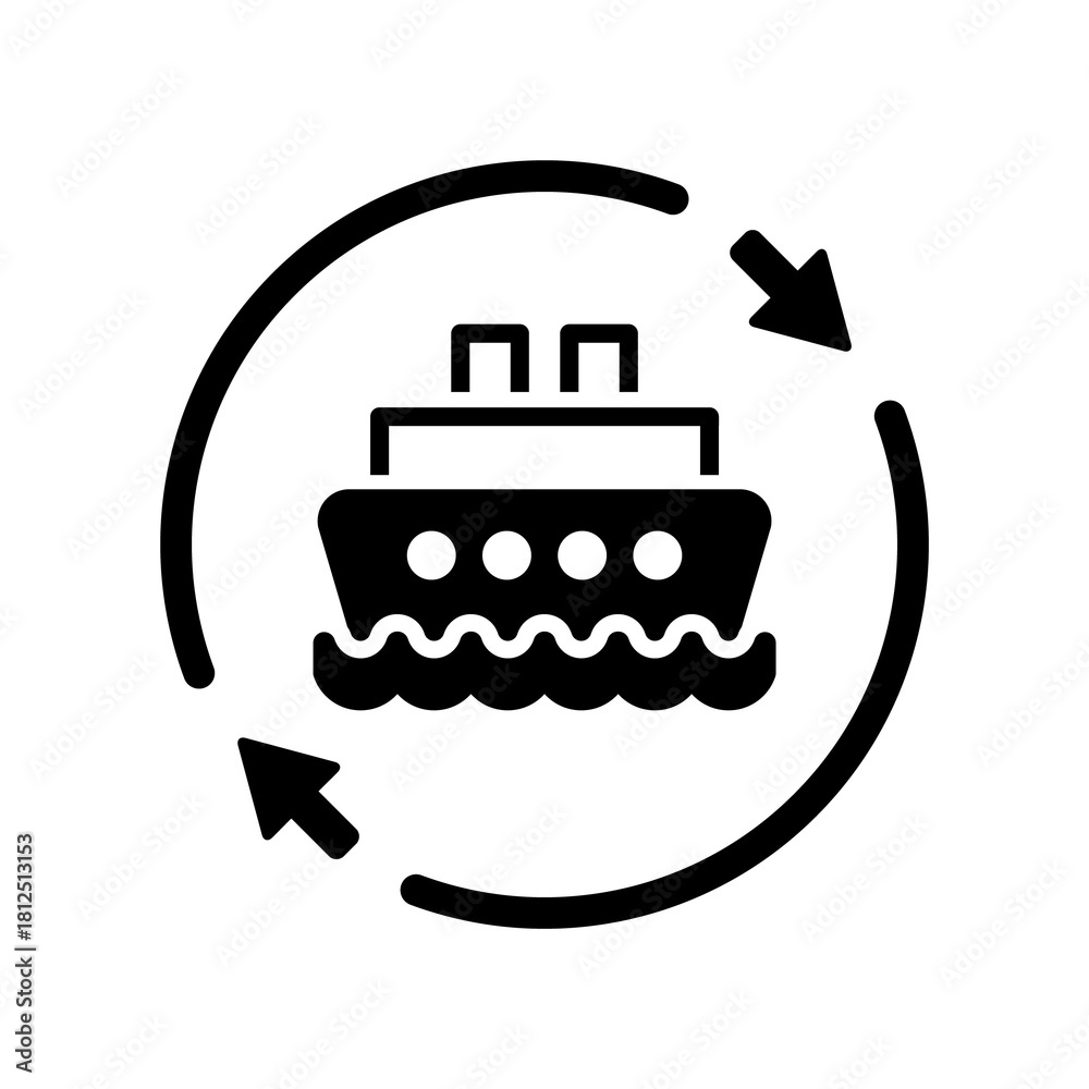 Obraz premium Boat services renew icon