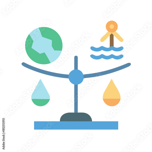 Environmental Balance: A visual metaphor for sustainability and ecological equilibrium