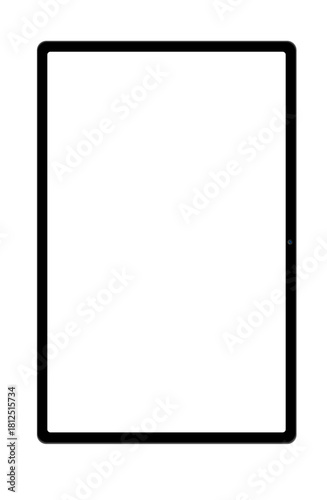 Modern Tablet Mockup - Vertical Front View Minimal Tablet Isolated on Transparent Background
