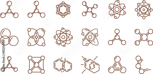 Molecular Structure Icons Chemistry & Science Visuals for Presentations & Design