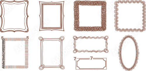 Collection of decorative ornate and vintage style picture frames with intricate designs