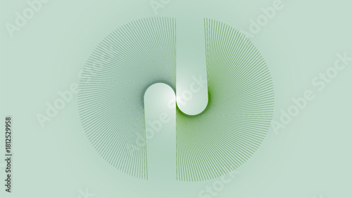 Abstract swirling light pattern with green and white hues