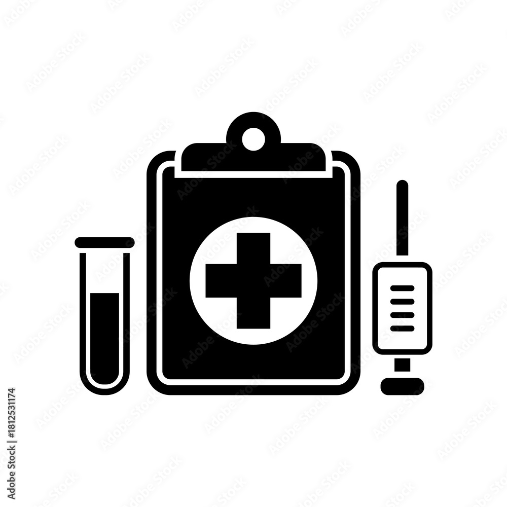 Fototapeta premium Medical symbols - Vector flat icon
