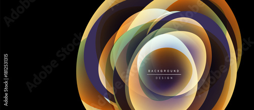 Abstract concentric layers, vibrant colors blend. Modern design element, suitable backgrounds, presentations. Smooth gradients create dynamic visual effect.