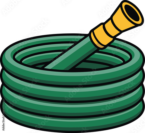 vector illustration of garden hose isolated on white background