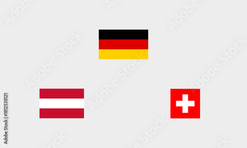 3-er Flaggen Set DACH – Deutschland Österreich Schweiz / Professionelle Darstellung / Korrektes Seitenverhältnis & Farbdarstellung