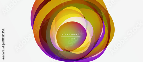 Abstract circular design. Vibrant colors blend, creating dynamic visual effect. Modern background element for various projects.
