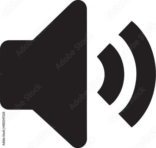 Black speaker icon with sound waves audio volume