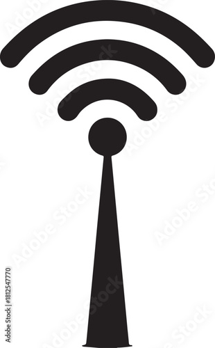 Black Wi Fi Signal Tower Icon wifi antenna