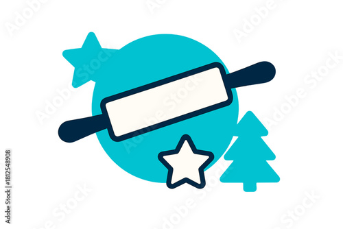 Rolling Christmas Dough. Rolling Christmas Dough. Flat minimalist vector illustration of Rolling Christmas