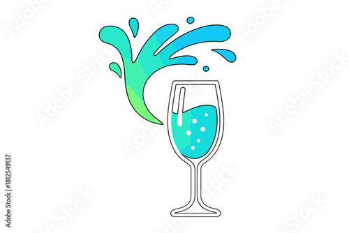 Champagne Splash Arc. Champagne Splash Arc. Flat minimalist vector illustration of a Champagne Splash Arc. A