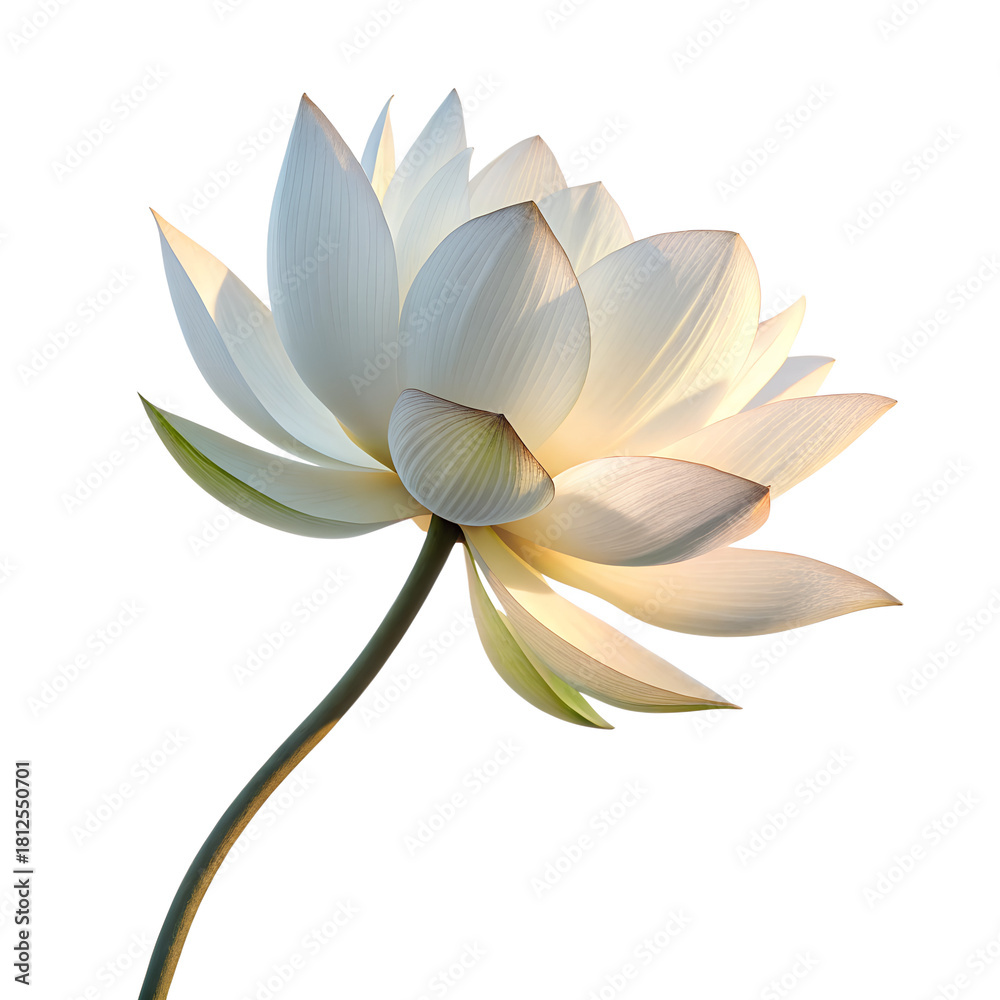 Fototapeta premium Elegant White Lotus Flower on Black Background