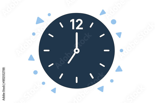 Midnight Celebration Clock. Midnight Moment. Flat minimalist vector illustration of a Midnight Moment. A clean