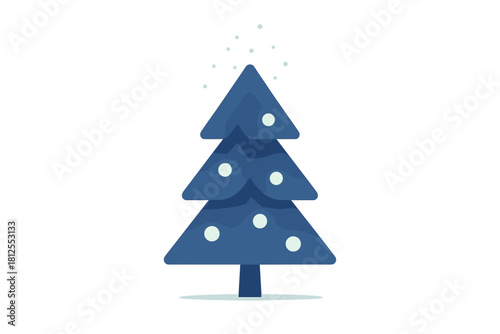 Nordic Minimal Tree. Nordic minimal tree. A flat stylized pine with soft glowing lights, tiny spark dots