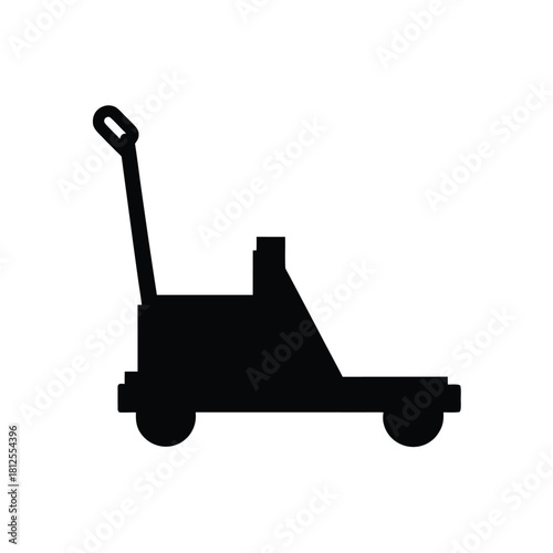 Pallet Jack Silhouette Tool For Lifting Heavy Loads In Warehouse Equipment Vector