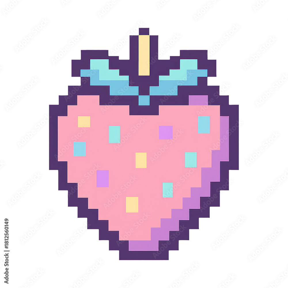Obraz premium PNG Pixelated strawberry digital art