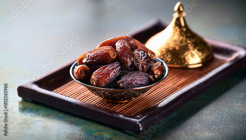 Omani Fard Dates Served In Beautiful Traditional Bowl