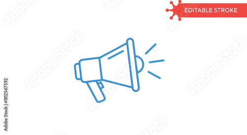 Vector illustration of megaphone icon symbolizing important announcements, marketing, public communication, and drawing attention