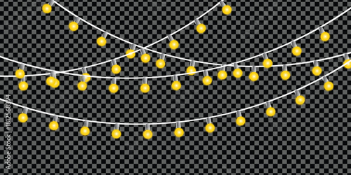 glowing string lights with soft yellow bulbs adding magical ambiance for holiday cheer party decoration elegant event invitations festive backgrounds and warm designs