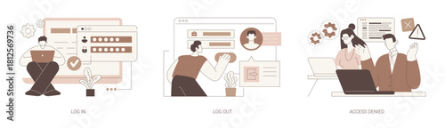 User profile access isolated cartoon vector illustrations se
