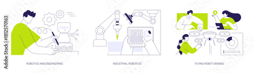 Robotics research isolated cartoon vector illustrations se