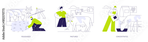 Feeds for livestock isolated cartoon vector illustrations se