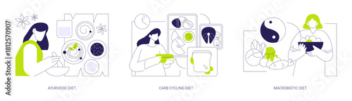 Healthy nutrition plan isolated cartoon vector illustrations se