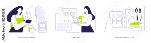 Nutrition planning isolated cartoon vector illustrations se
