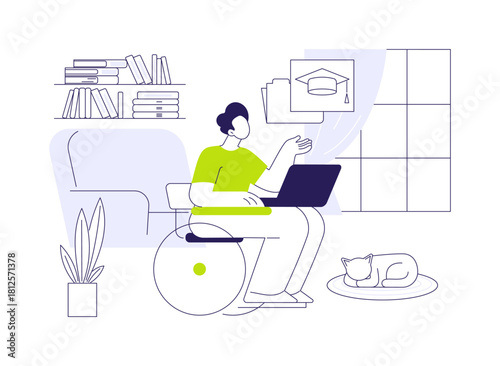 Study from home isolated cartoon vector illustrations.