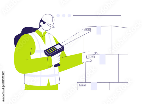 Barcode reader abstract concept vector illustration.