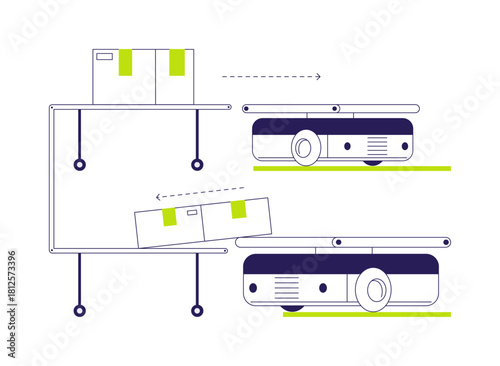 Sorting robots abstract concept vector illustration.