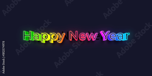 Happy New year  Text Effect – Vibrant Glowing Editable AI Typography	