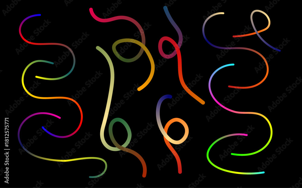 Obraz premium Vibrant Gradient Swirls on a Dark Background