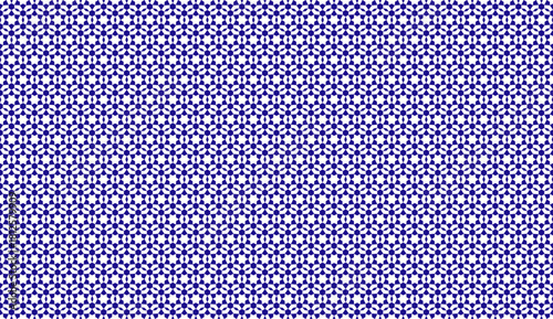 Arabic seamless mosaic. Blue and white colors. Zellige Vector.