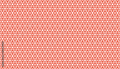 Arabic seamless mosaic. Red and white colors. Zellige Vector.