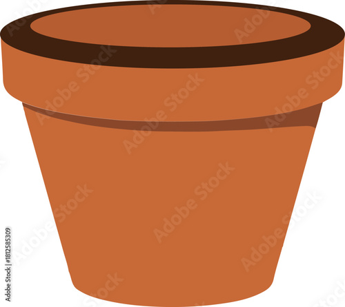 vector art of flowerpot isolated on white background