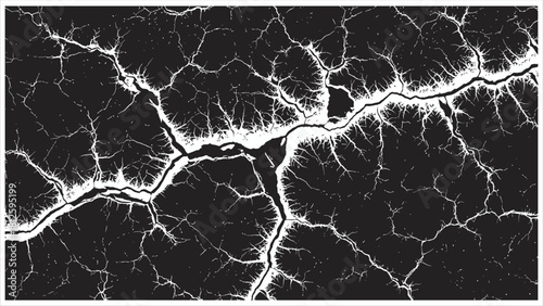 Striking black and white crackle pattern creates dynamic, edgy background for modern designs and digital art