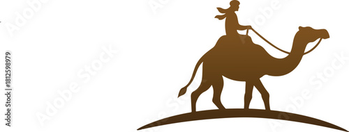 Arab man riding a camel. camel ride desert black brown 