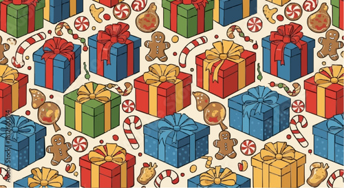 seamless pattern with christmas trees