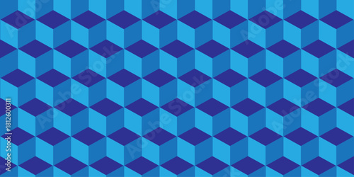 Blue 3d modeling cubes Illustration decoration seamless blue material pattern square design.	
