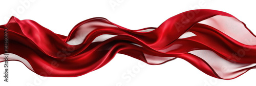 Obraz na płótnie Red flowing silk fabric with elegant wave patterns