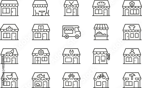 Small Business Storefront Icons Set