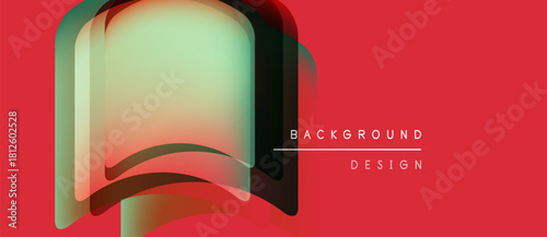 Abstract open book illustration. Gradient colors, red background, minimal text. Modern design element for digital projects.
