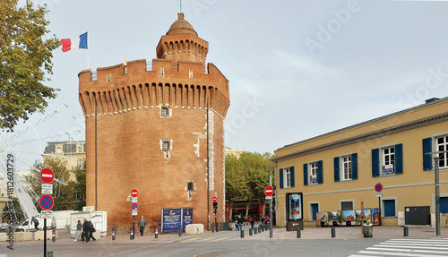 Le Castillet à Perpignan, Catalogne, Roussillon, Pyrénées Orientales, Occitanie, France.