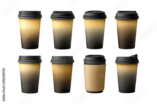 Wallpaper Mural Collection of Coffee Cups with Lids in Various Styles. Torontodigital.ca