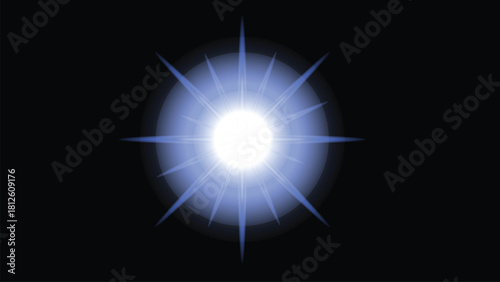 Blue Sunlight Lens Flare Effect - Bright Light Overlay