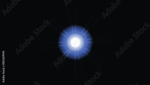 Blue Sunlight Lens Flare Effect - blue lens flare- Bright Light Overlay