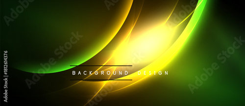 Abstract vibrant design. Green, yellow hues blend, creating dynamic light effect. Modern background suitable for digital projects.